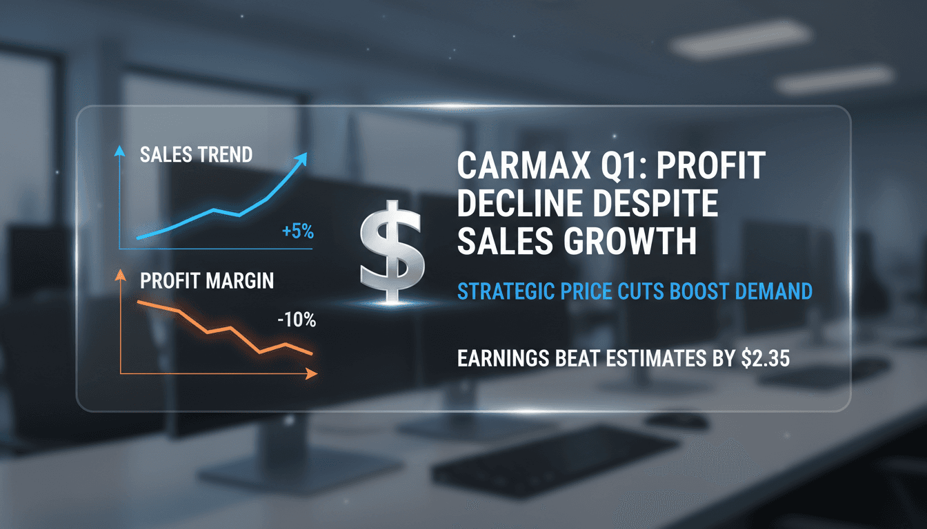 CarMax dealership showcasing vehicles with a sales banner