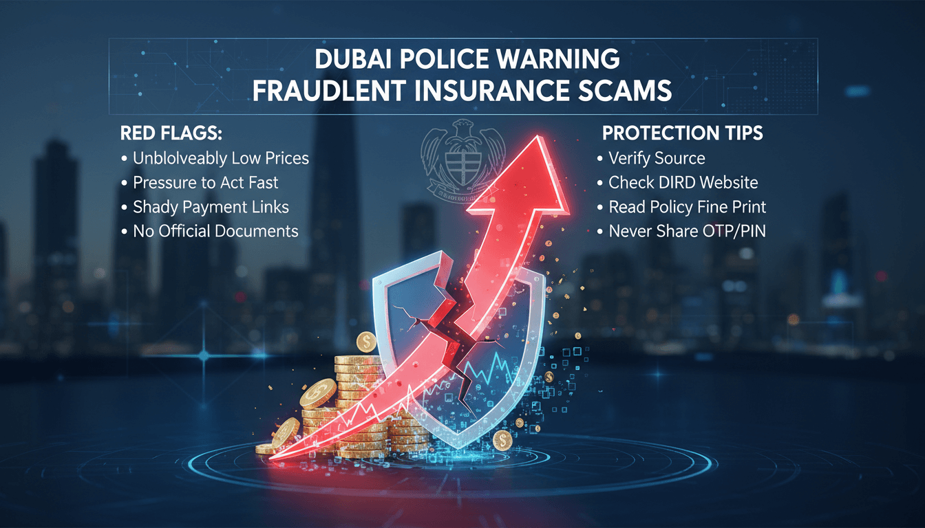 Dubai Police warning about fraudulent insurance offers on social media