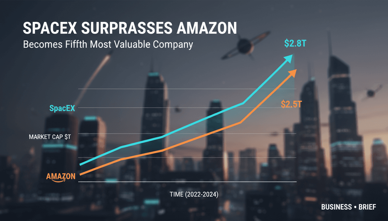 SpaceX Surpasses Amazon to Become Fifth Most Valuable Company