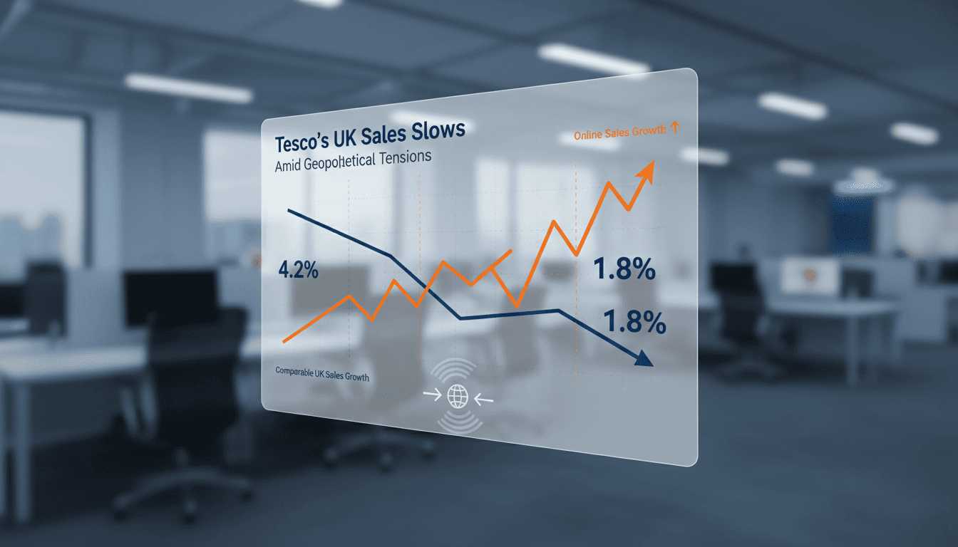 Tesco store with a focus on online shopping trends and sales data