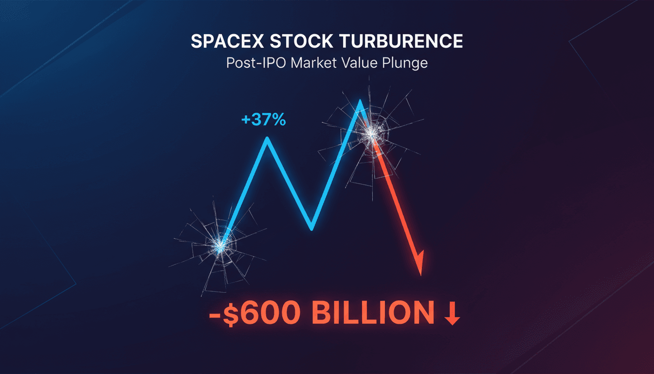 SpaceX's IPO leads to $600 billion market value loss after initial surge