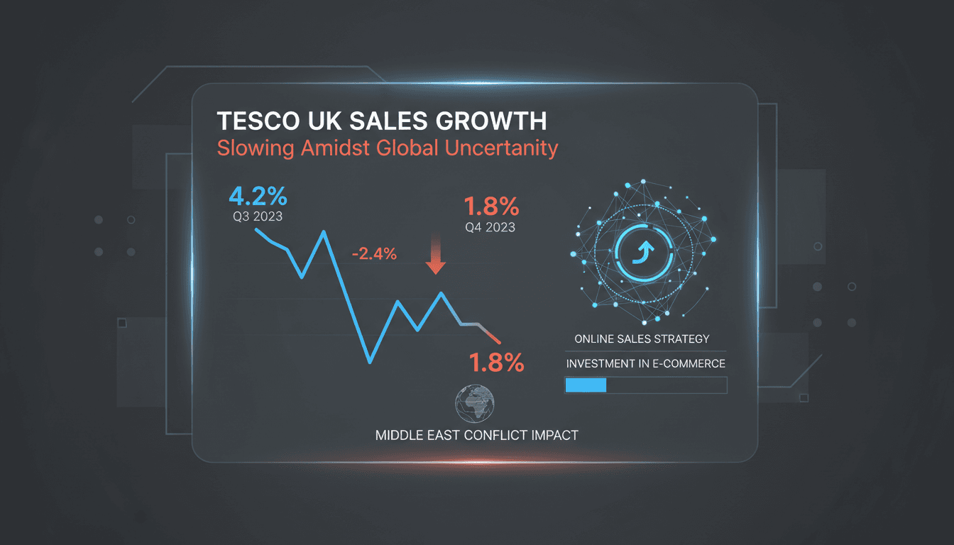 Tesco reports slowing UK sales growth amid Middle East conflict
