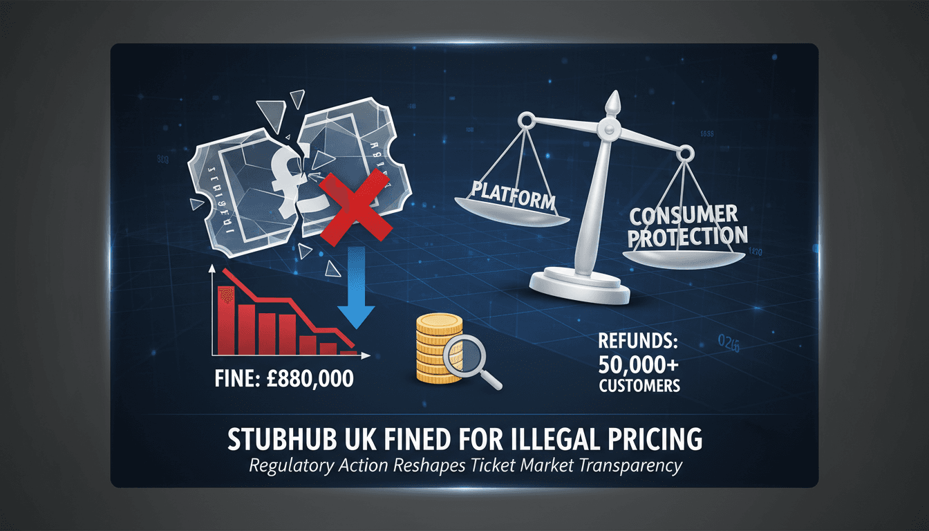 StubHub UK logo with a gavel symbolizing legal action