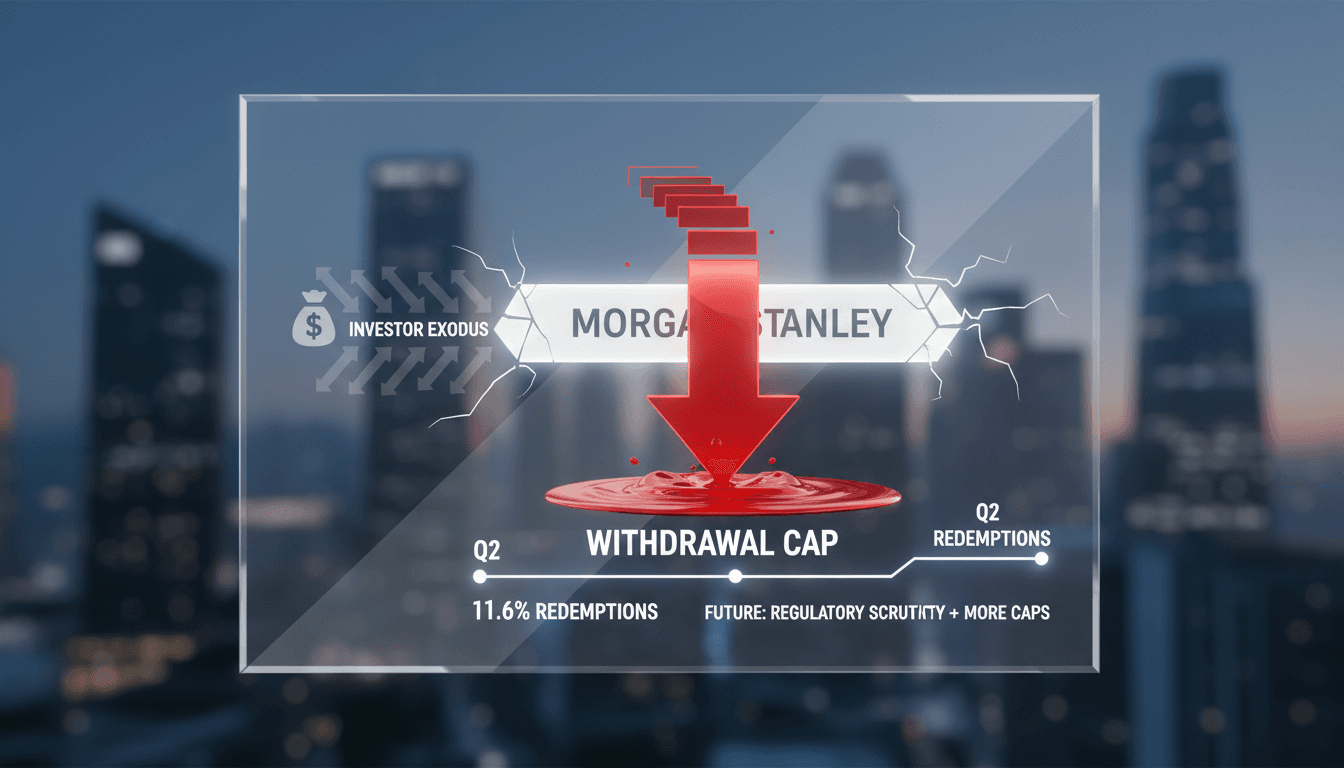 Morgan Stanley logo with a backdrop of financial market graphics