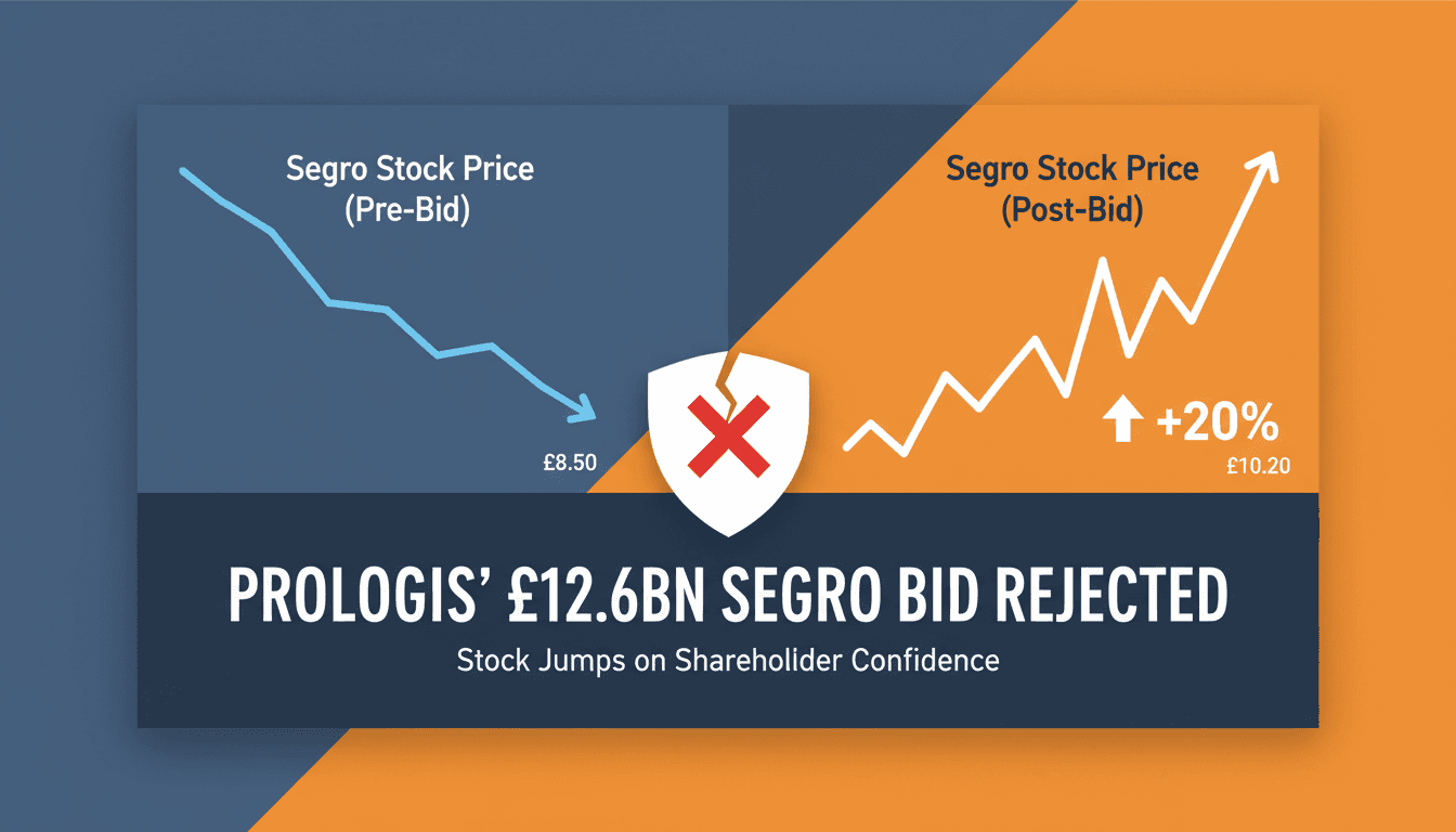 Prologis and Segro logos with a stock market graph background