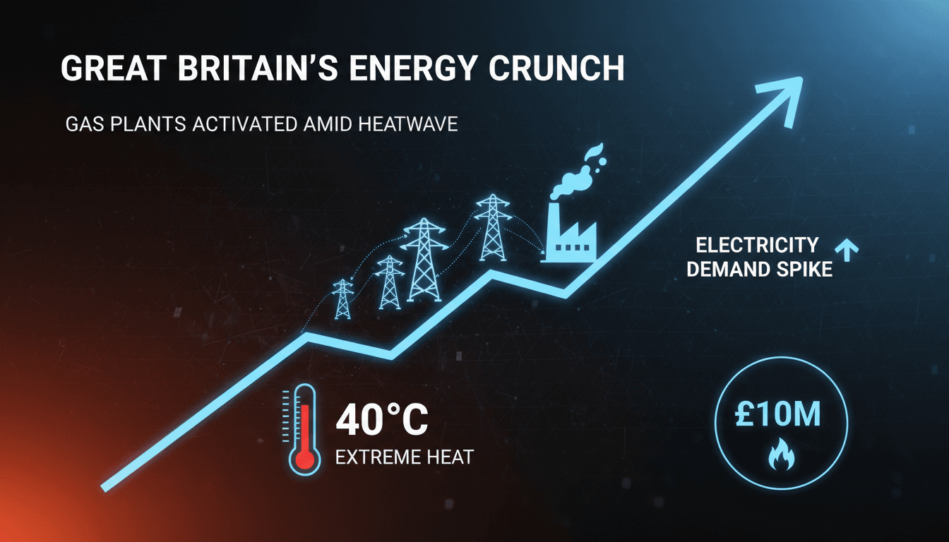 Neso gas plants activation during extreme heat in Great Britain
