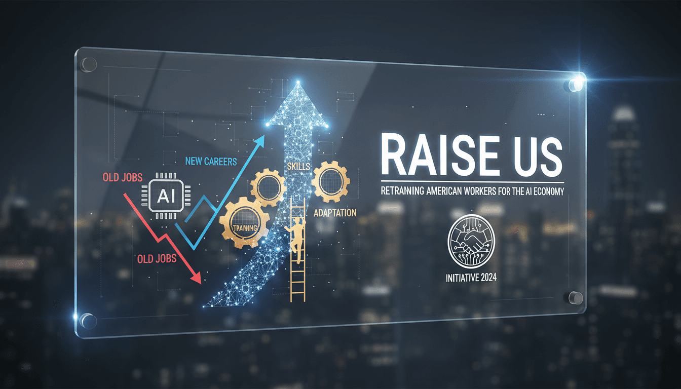 RAISE US initiative logo with a focus on workforce retraining for the AI economy.