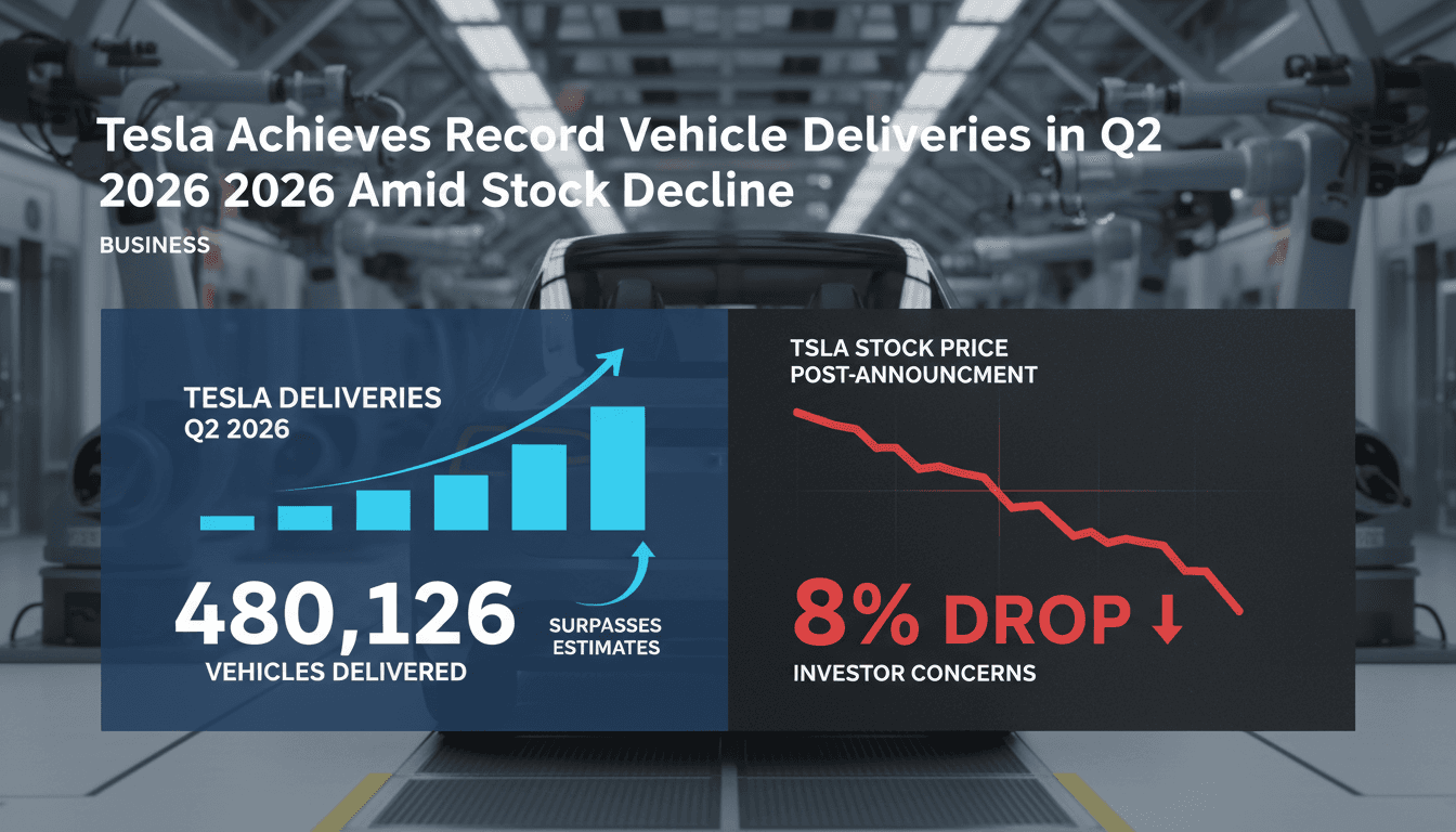 Tesla Achieves Record Vehicle Deliveries in Q2 2026 Amid Stock Decline
