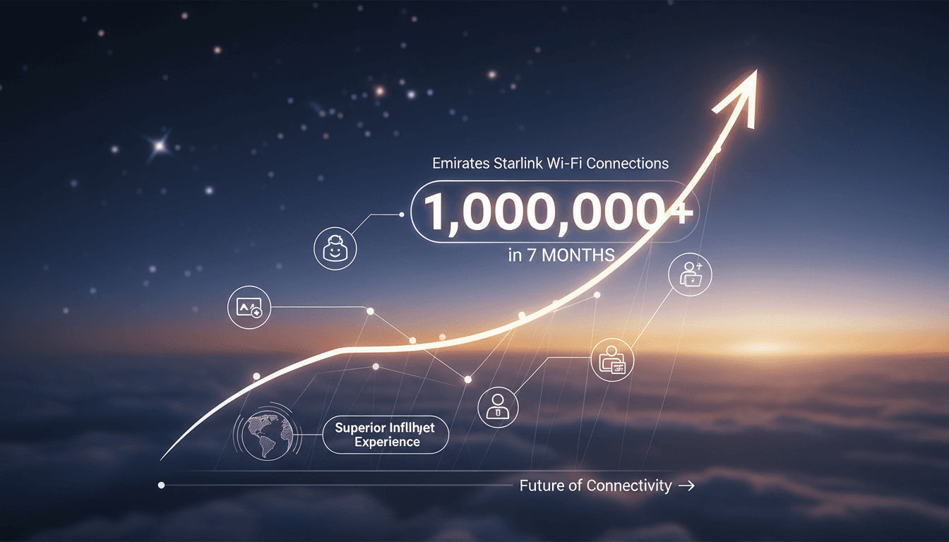 Emirates Airlines surpasses one million connections on Starlink Wi-Fi service