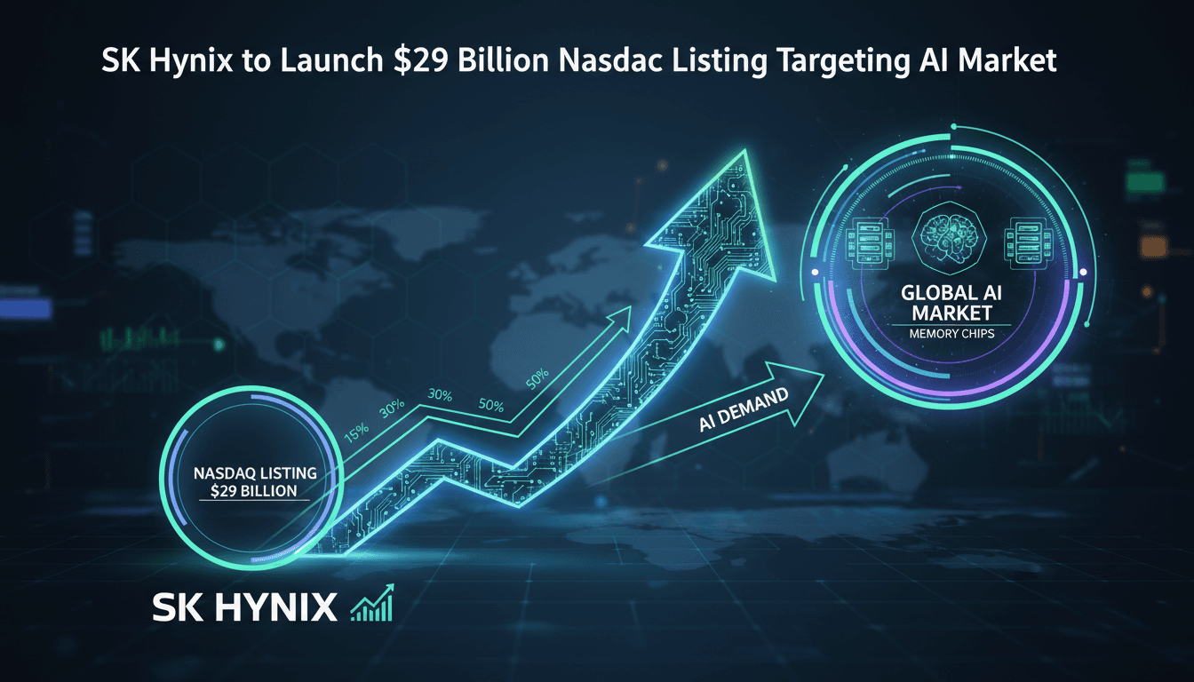 SK Hynix Nasdaq listing announcement with AI semiconductor focus