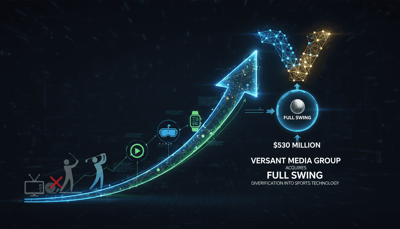 Versant Media Group logo with golf simulation imagery