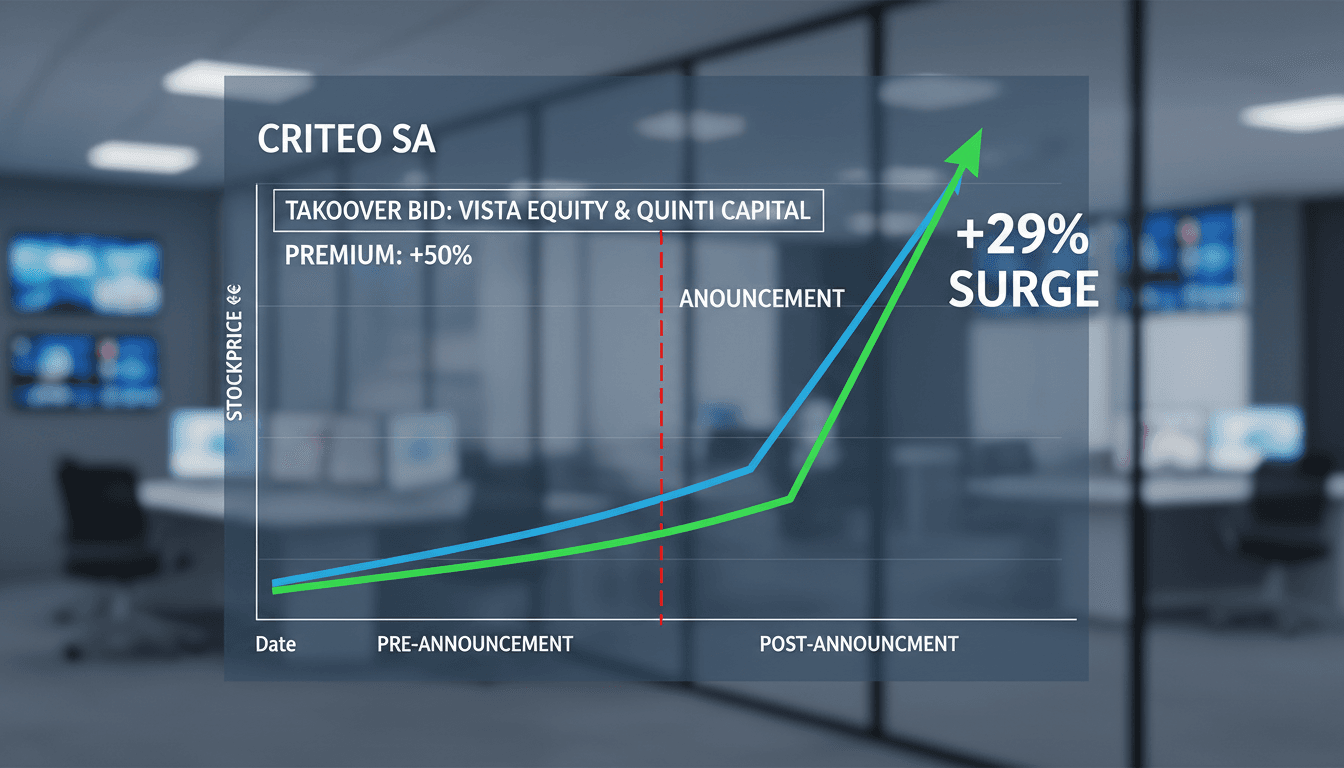 Criteo stock performance following takeover bid announcement