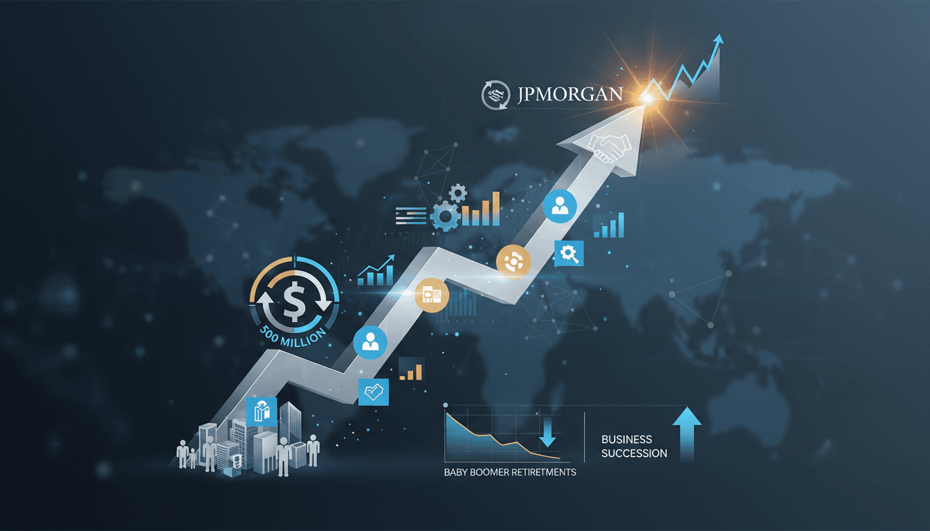 JPMorgan's new small-cap M&A team announcement graphic