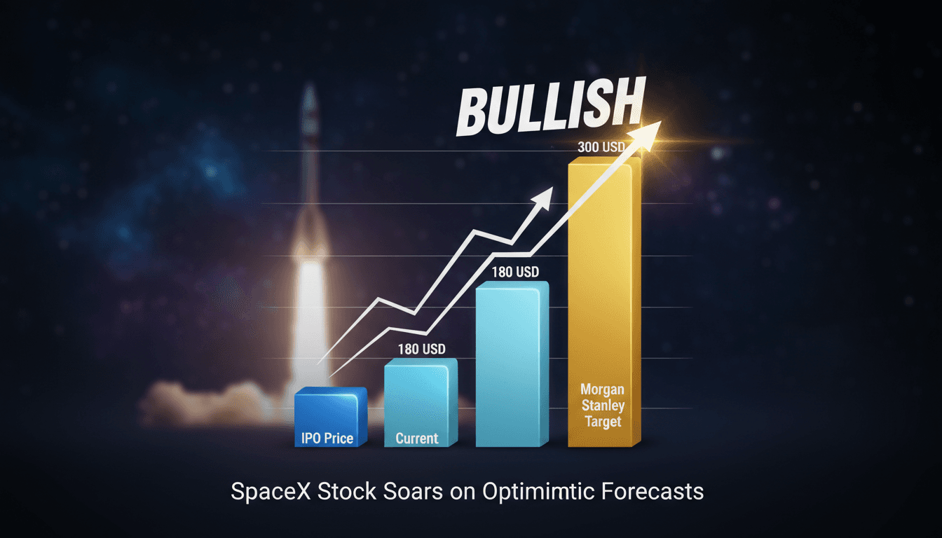 SpaceX IPO stock performance and analyst predictions chart