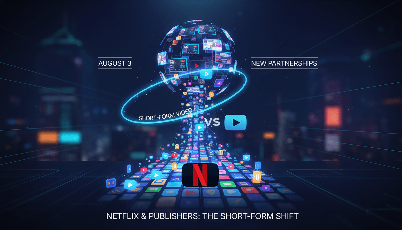 Netflix logo with short video clips concept illustration