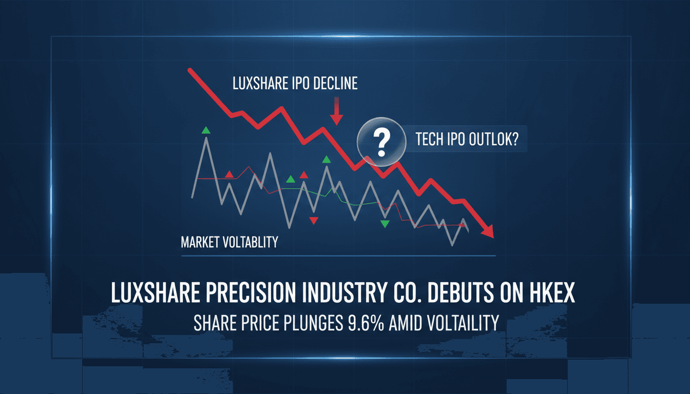 Luxshare Precision's stock performance on its IPO debut in Hong Kong.