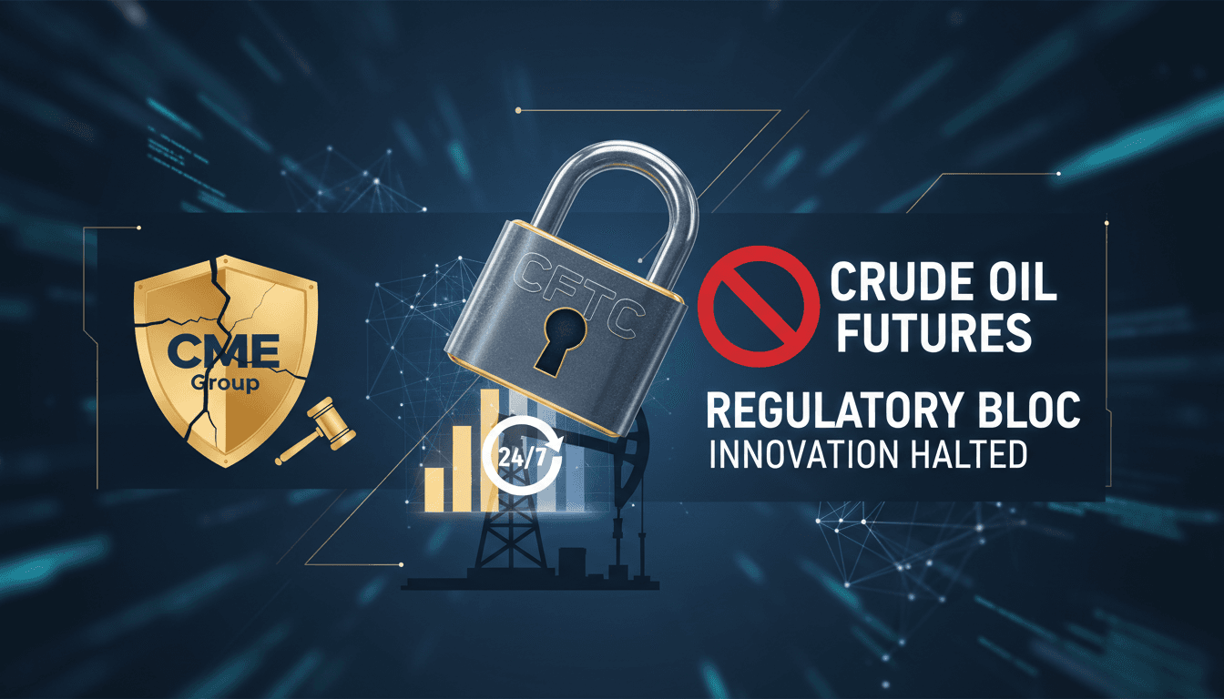 CFTC logo with a backdrop of crude oil futures trading charts