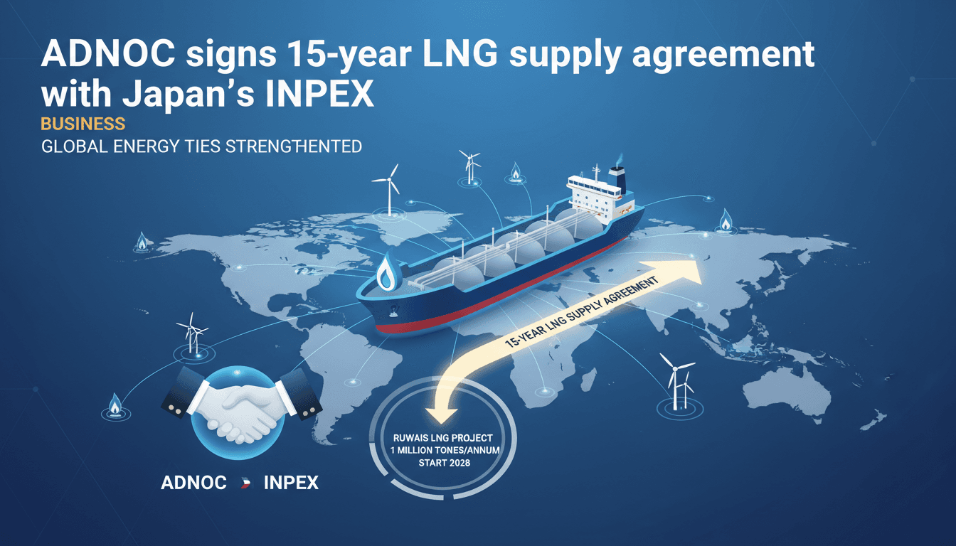 ADNOC and INPEX executives signing the LNG supply agreement