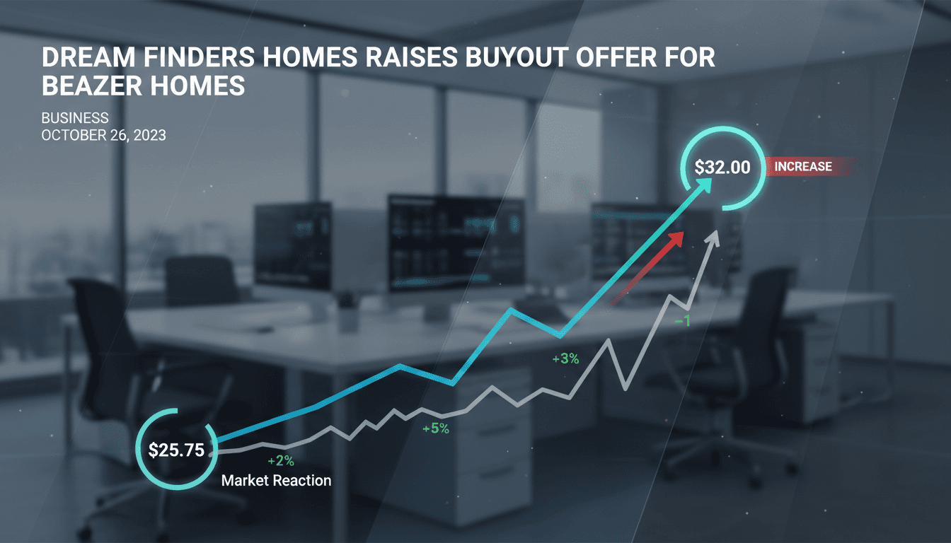 Dream Finders Homes Raises Buyout Offer for Beazer Homes to $32 per Share