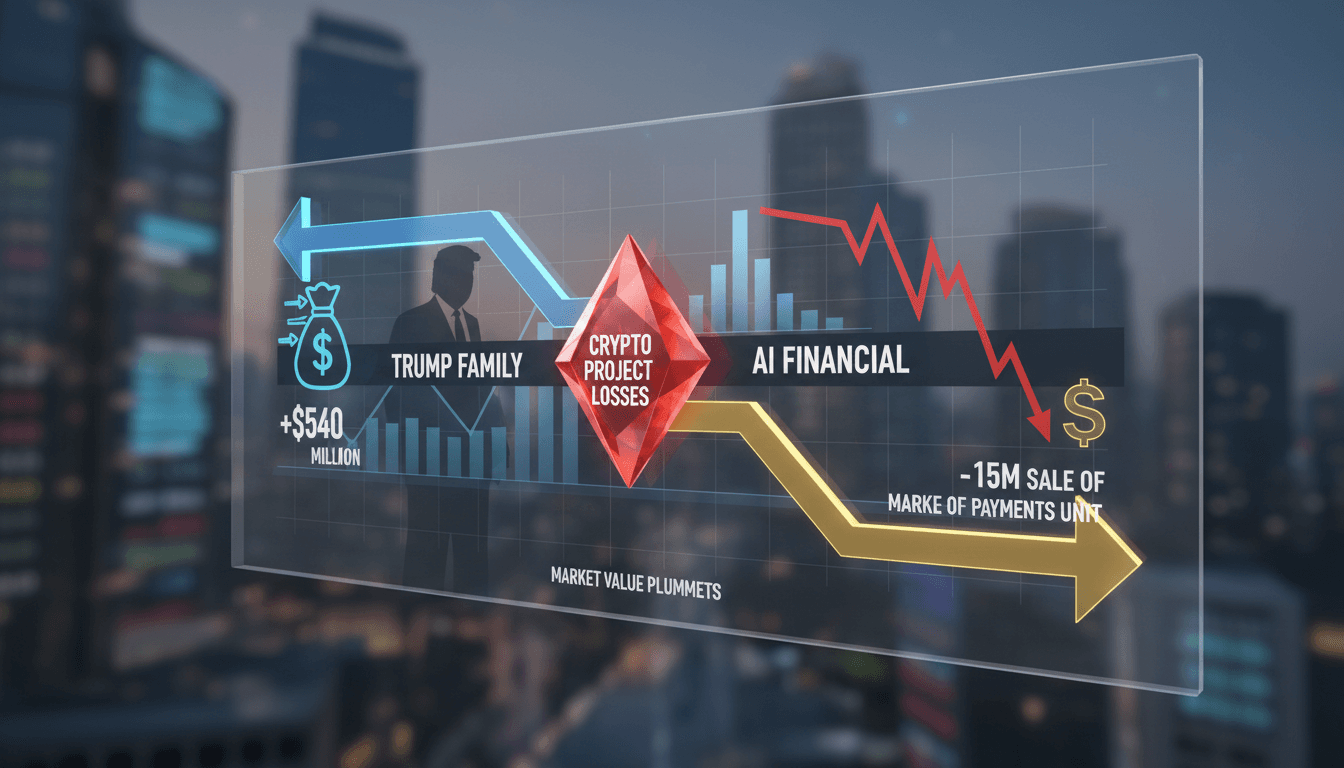 AI Financial logo with a backdrop of cryptocurrency market trends