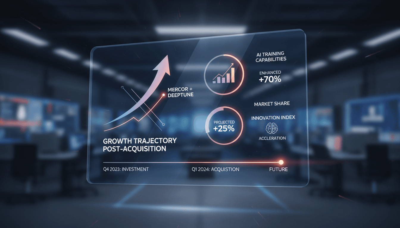 Mercor's acquisition of Deeptune enhances AI training capabilities.