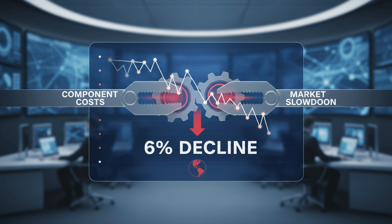 Graph showing Ericsson's revenue decline and market challenges