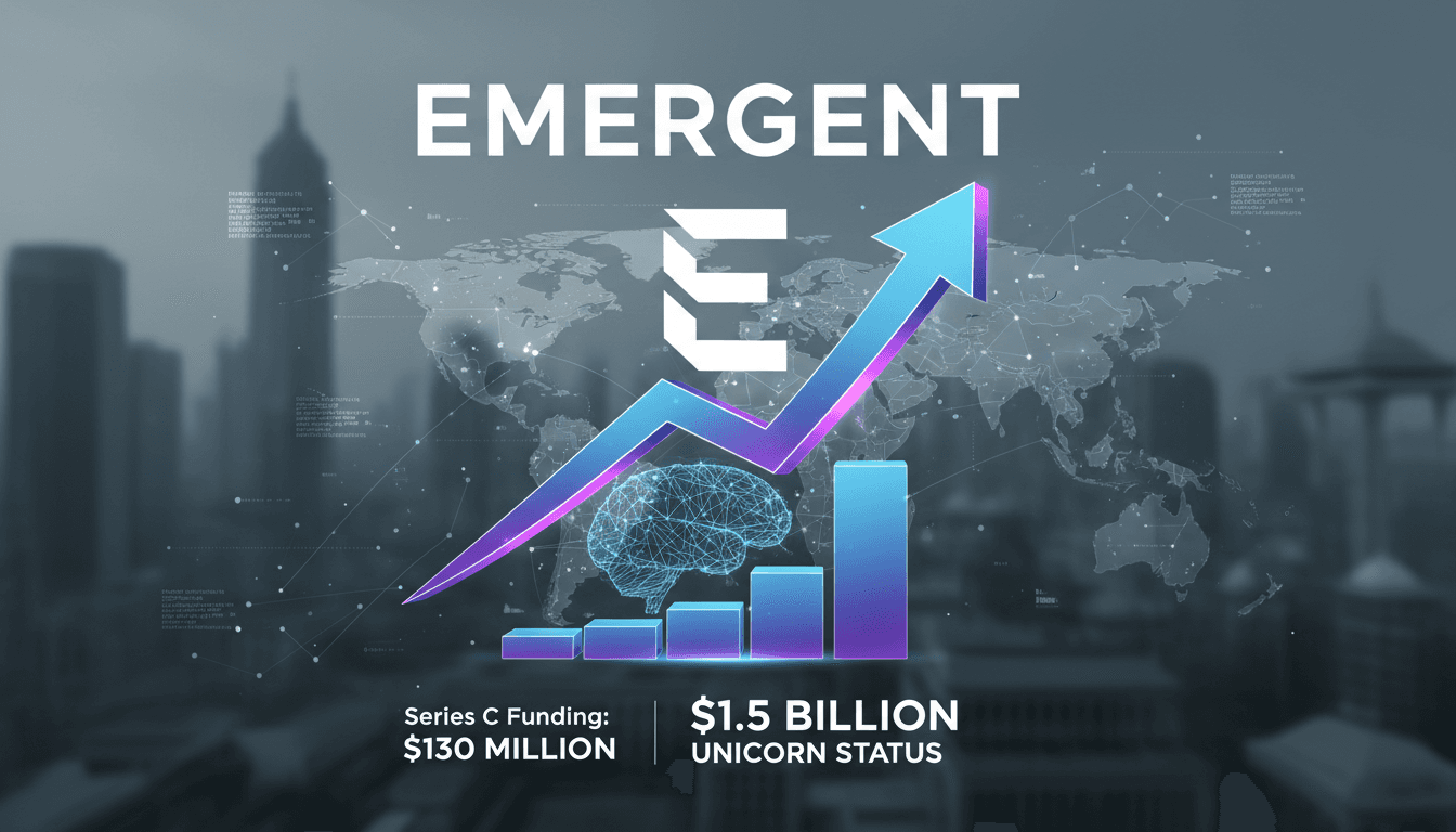 Emergent AI startup logo with a unicorn graphic