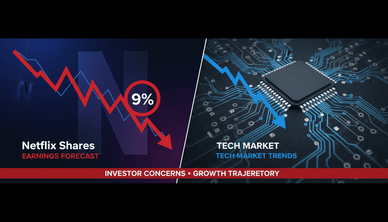 Graph showing Netflix's stock decline following earnings announcement