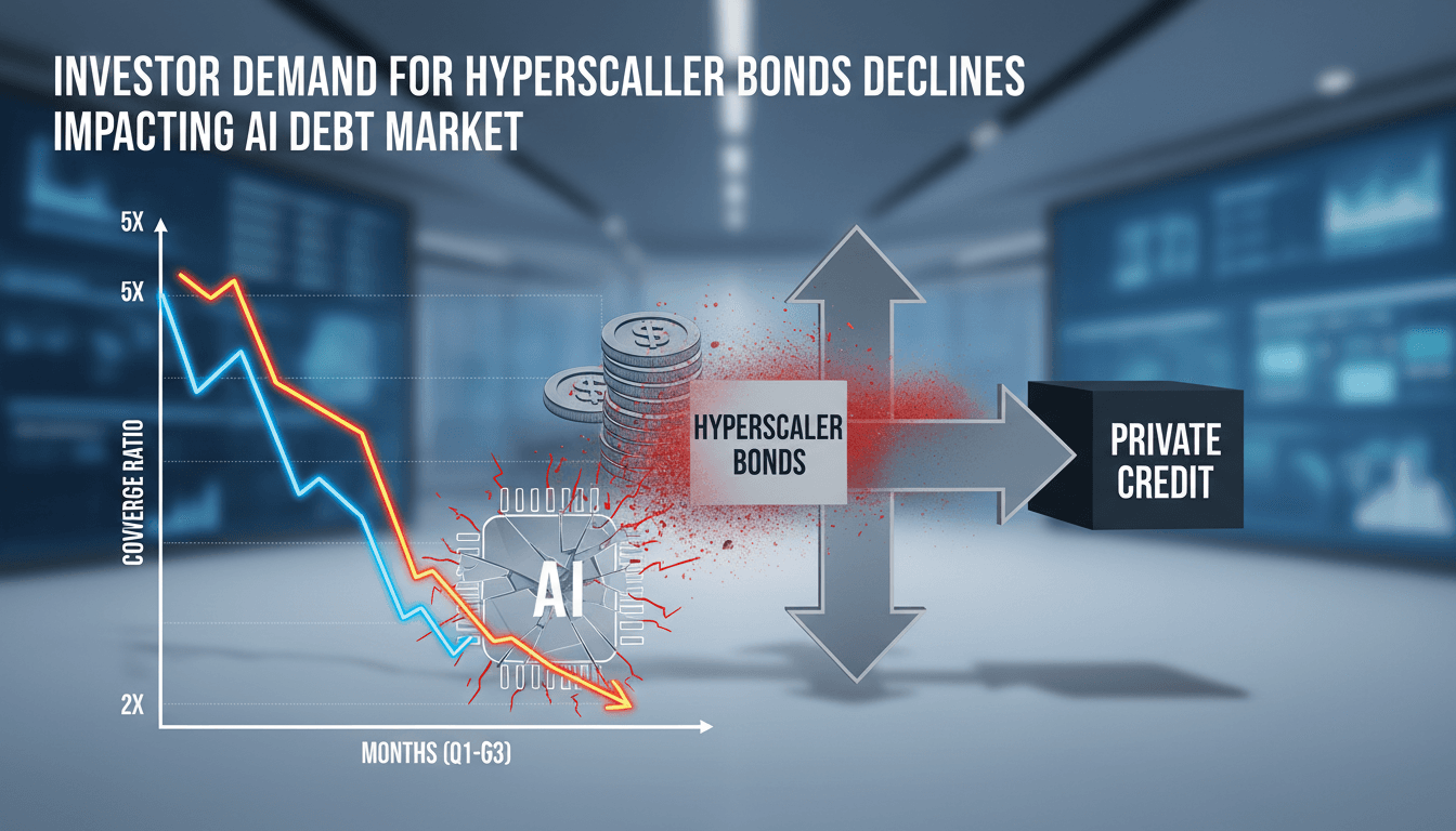 Graph illustrating the decline in hyperscaler bond issuance and its effects on AI financing.