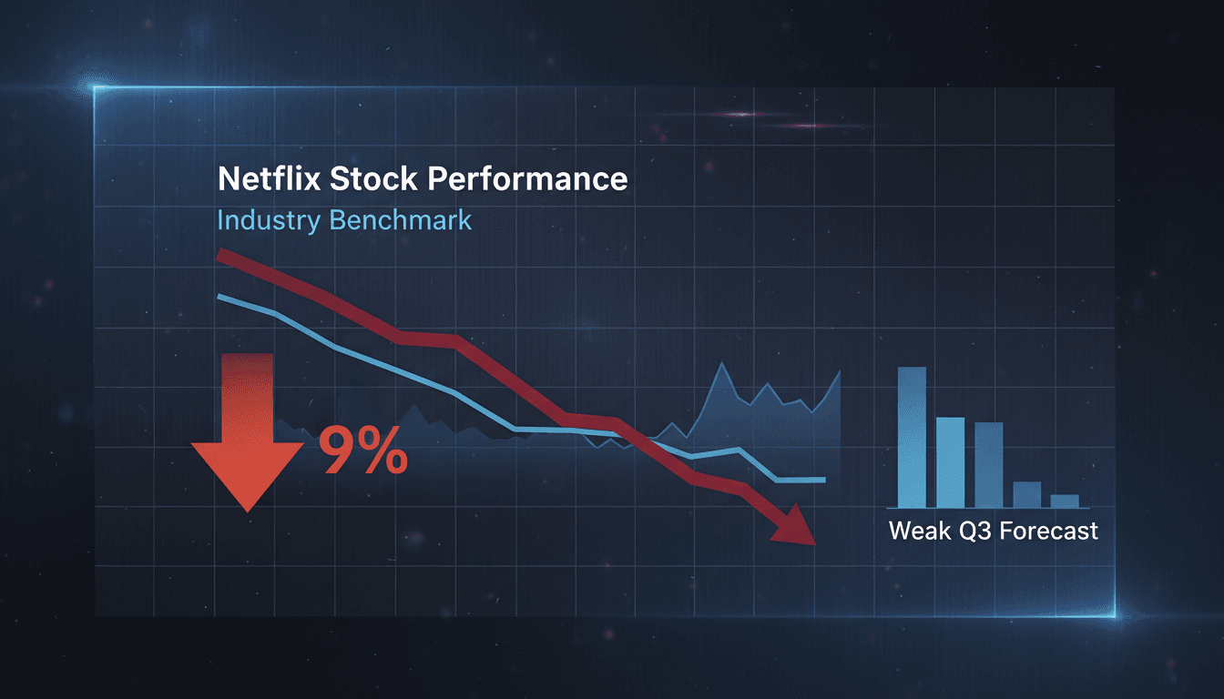 Graph showing Netflix's stock performance after earnings forecast announcement