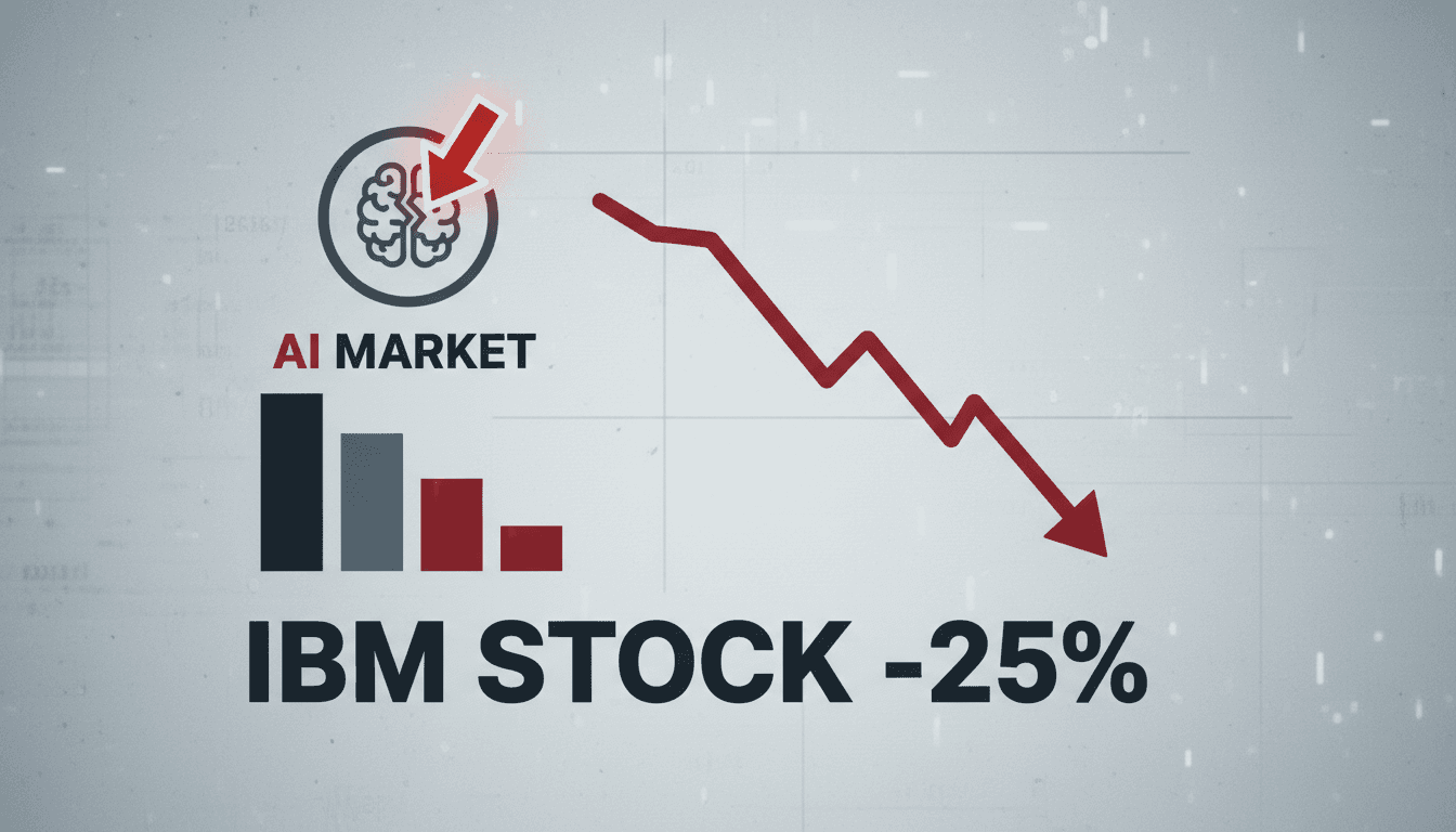 IBM stock performance chart showing significant decline