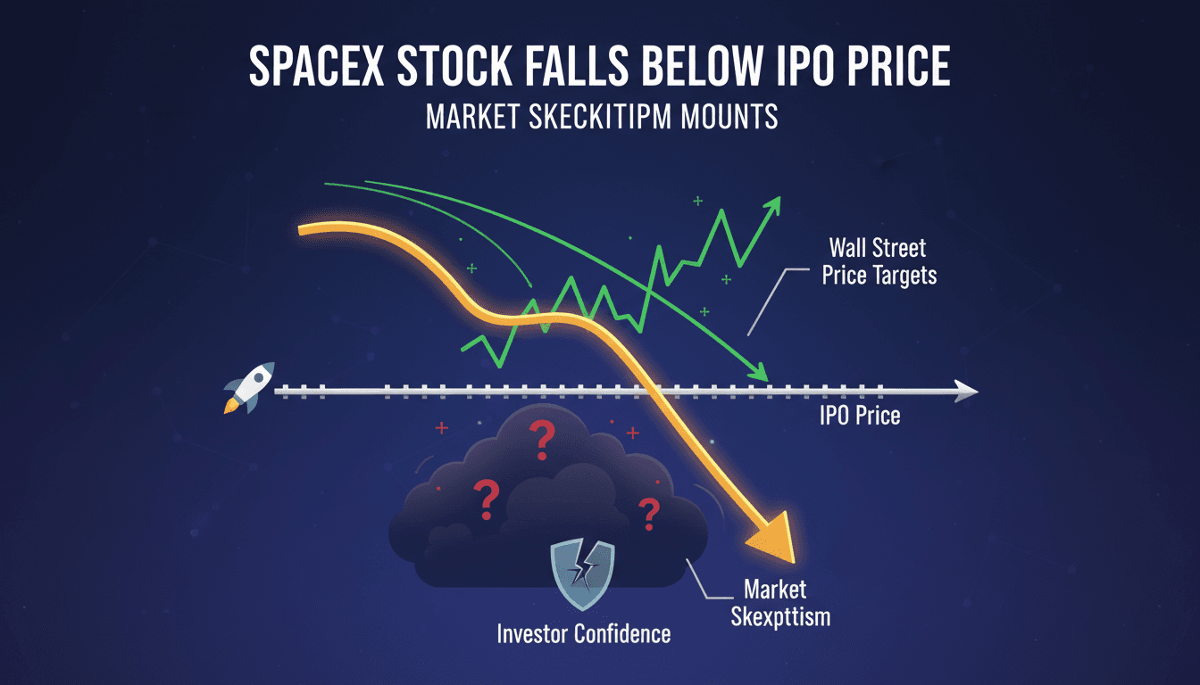 Graph showing SpaceX stock performance and market sentiment analysis.