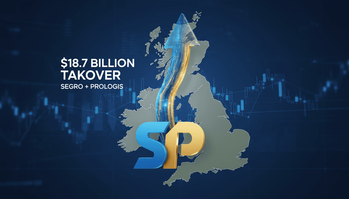 Segro and Prologis logos with a backdrop of UK real estate.