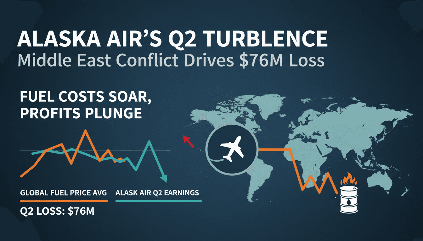 Alaska Air aircraft at an airport with a focus on fuel prices