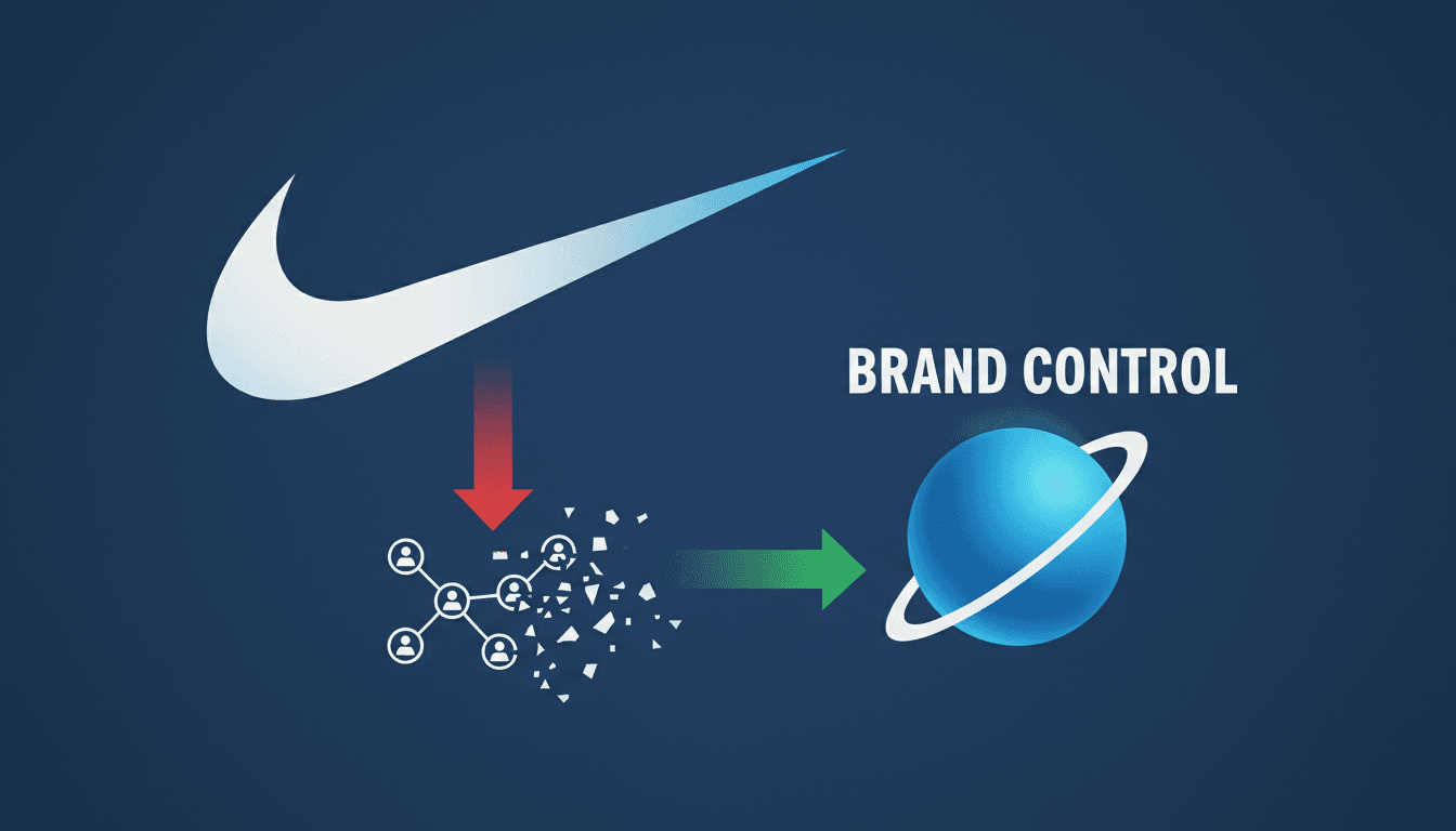 Nike logo with a backdrop of the Chinese market