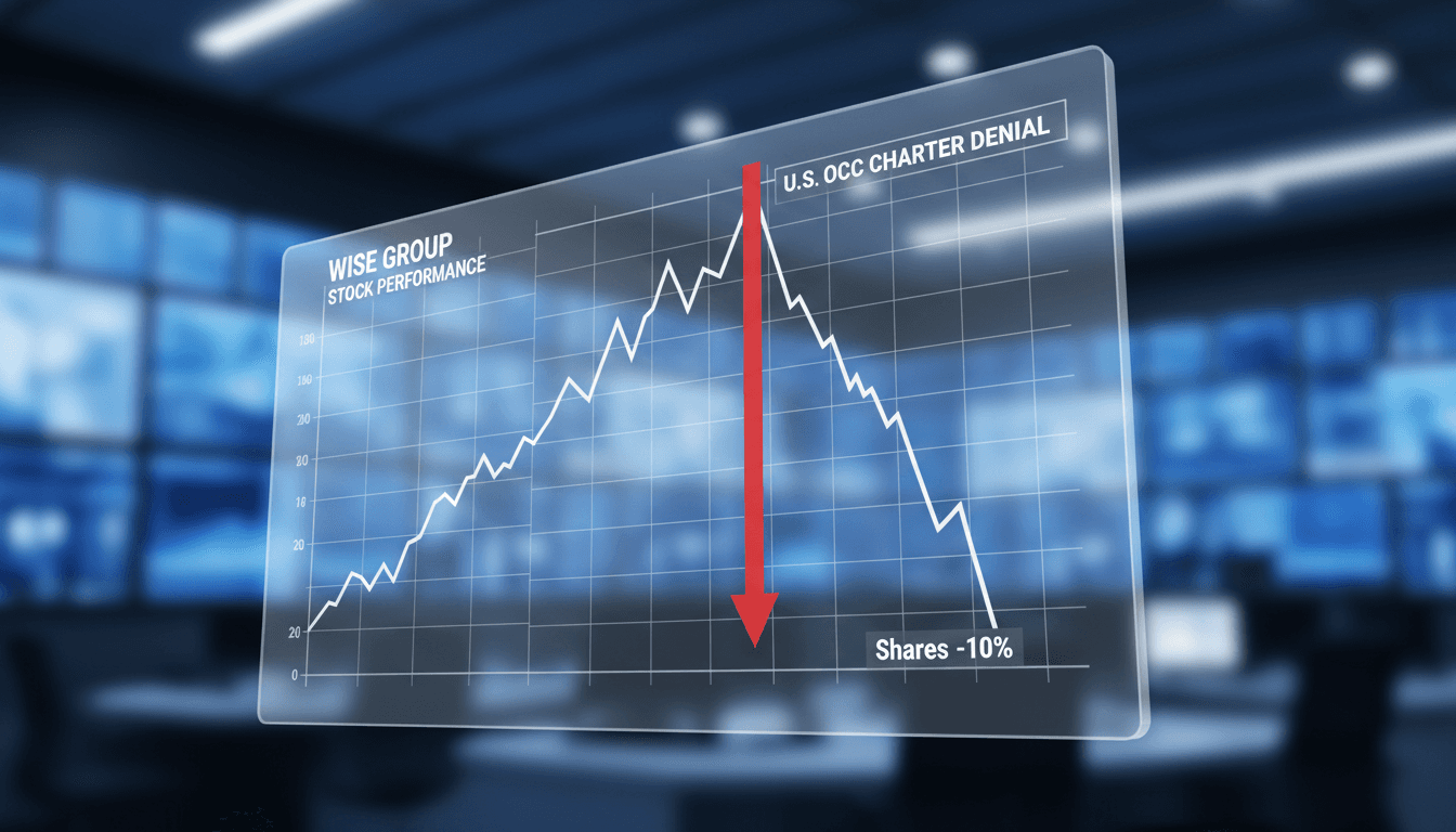 Wise Group logo with a financial market background