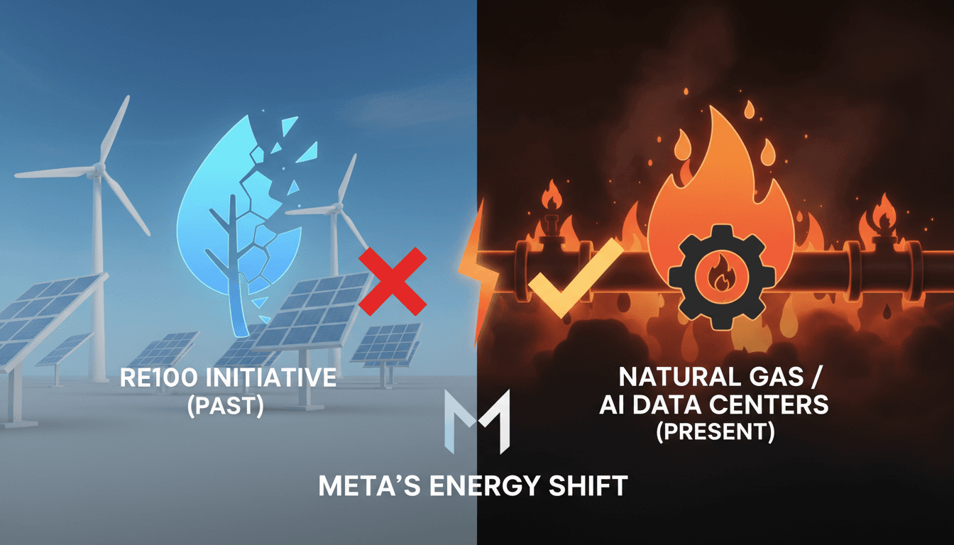 Meta's shift from renewable energy to natural gas for AI data centers