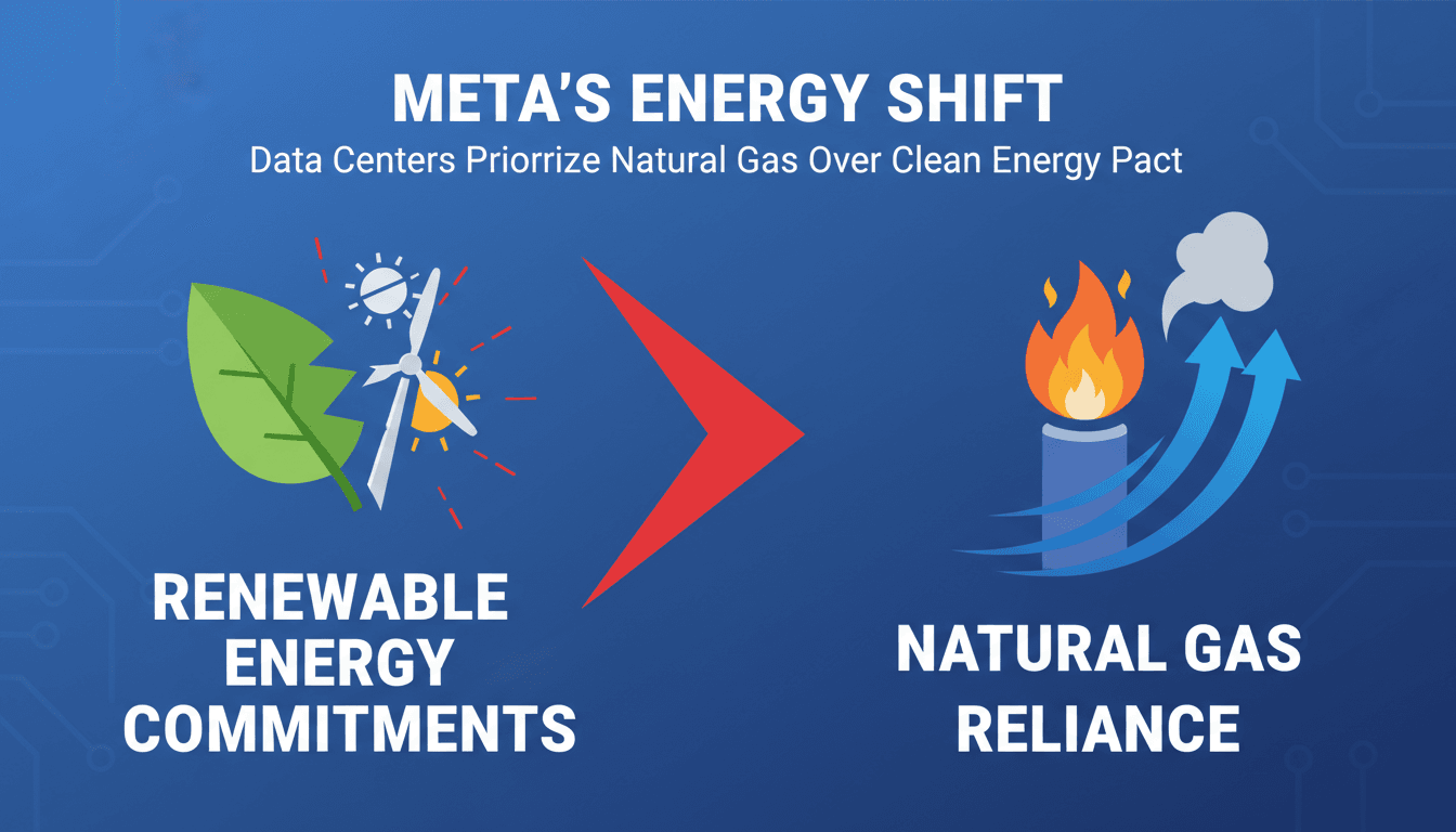 Meta's transition from clean energy to natural gas for data centers