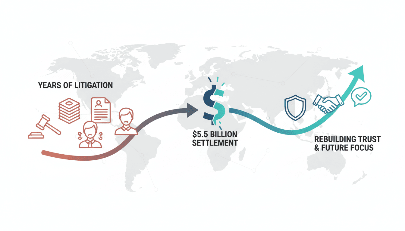 Johnson & Johnson logo with a gavel symbolizing legal settlement