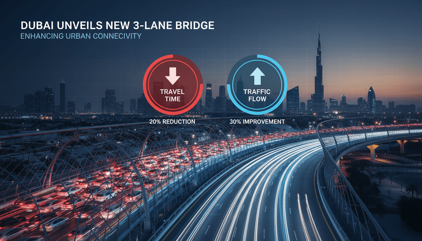 New three-lane bridge in Dubai enhancing traffic flow
