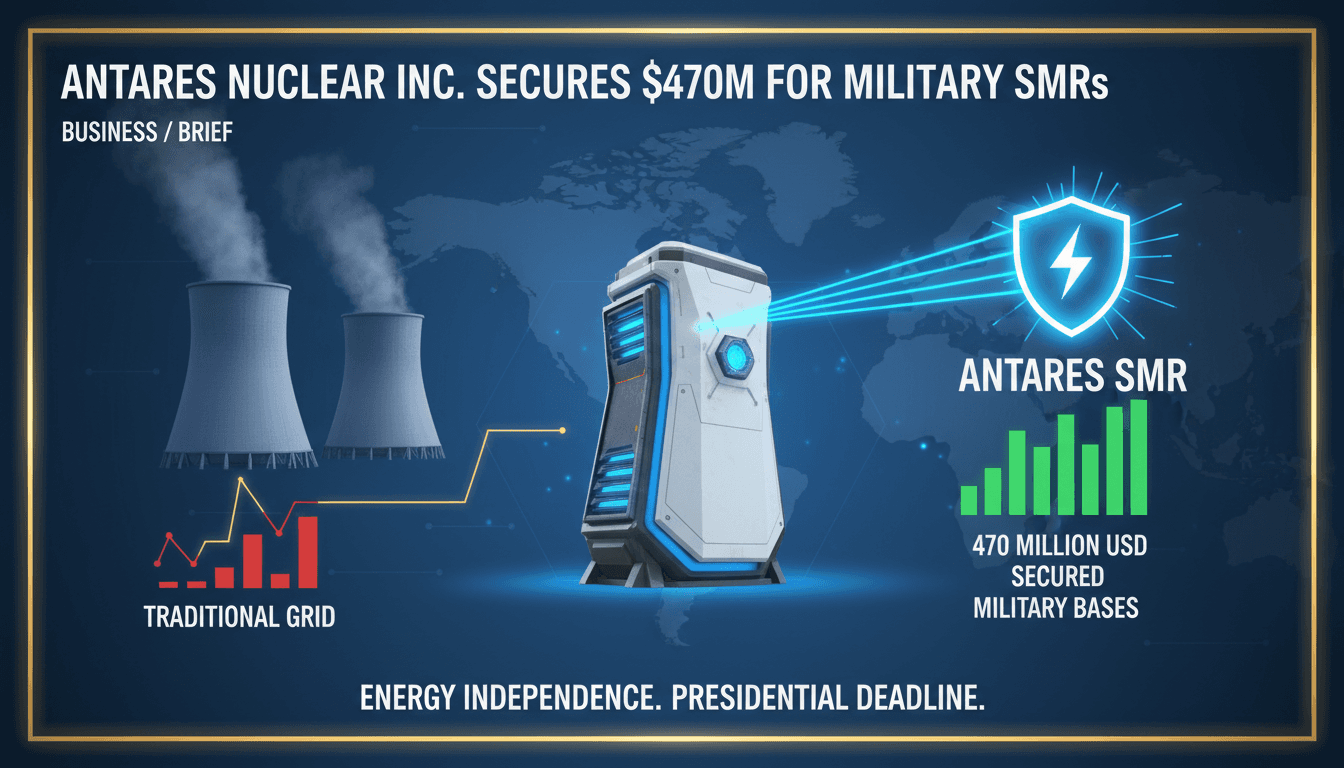 Antares Nuclear Inc. secures $470 million funding for small modular reactors for U.S. military bases