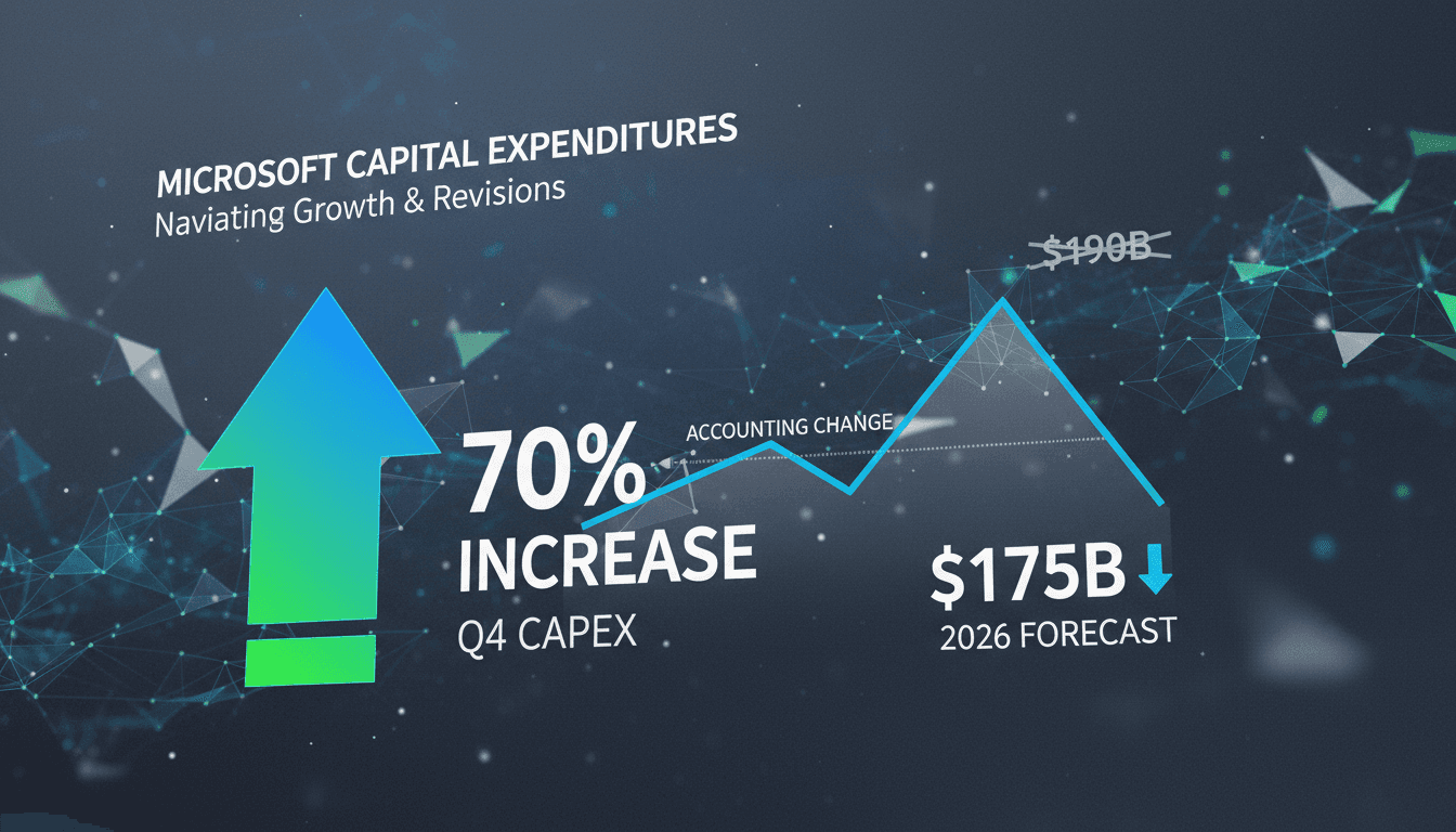 Microsoft logo with financial growth chart background