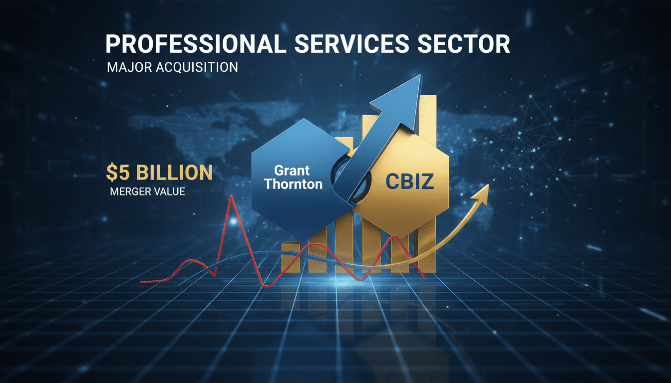 Grant Thornton and CBIZ logos with a financial backdrop