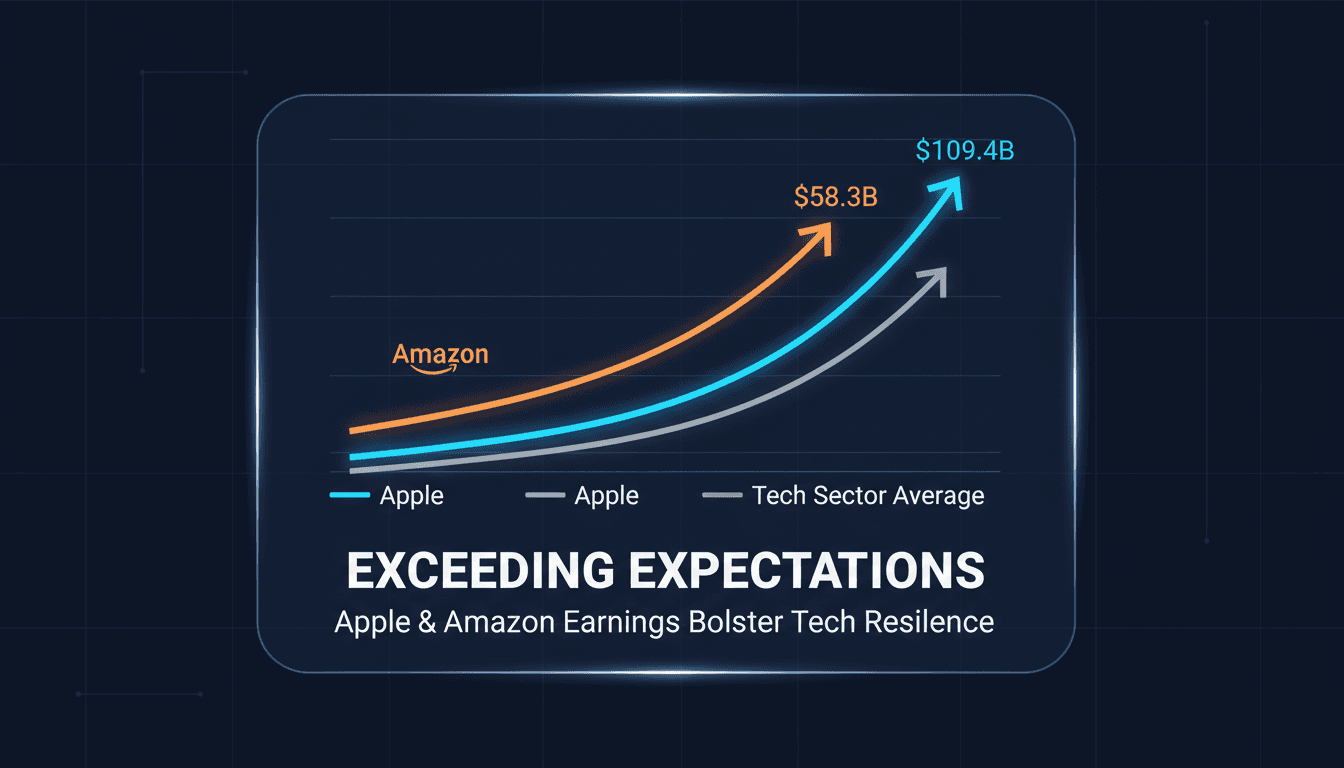 Graph showing Apple and Amazon's revenue growth compared to industry trends.