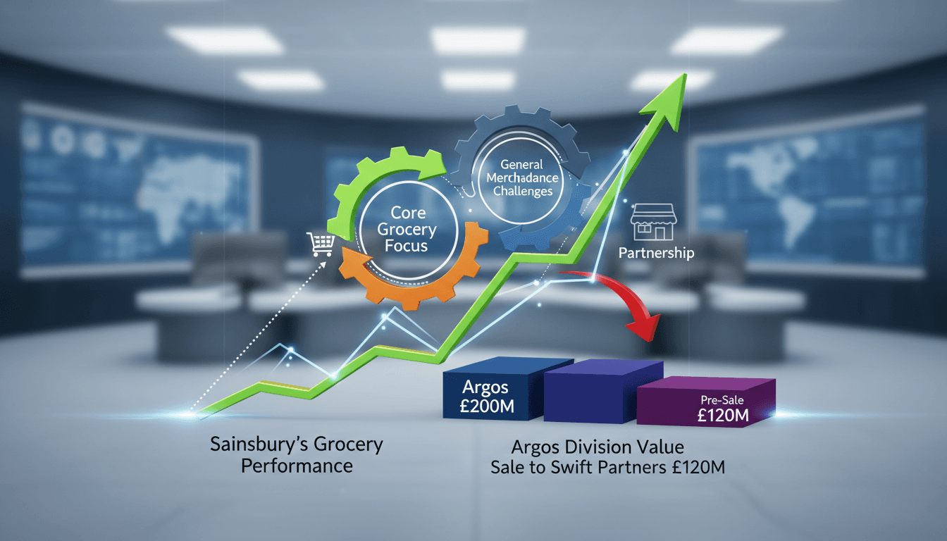 Sainsbury's logo with Argos branding in the background