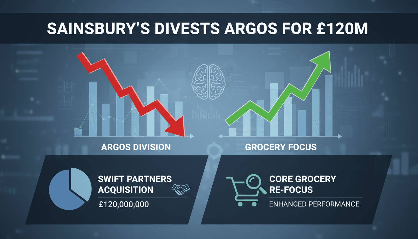 Sainsbury's logo with Argos branding in the background