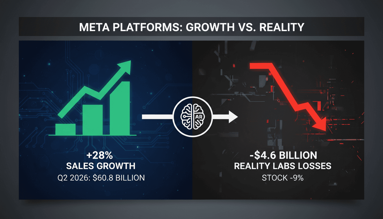 Meta Platforms financial performance analysis with sales and losses comparison