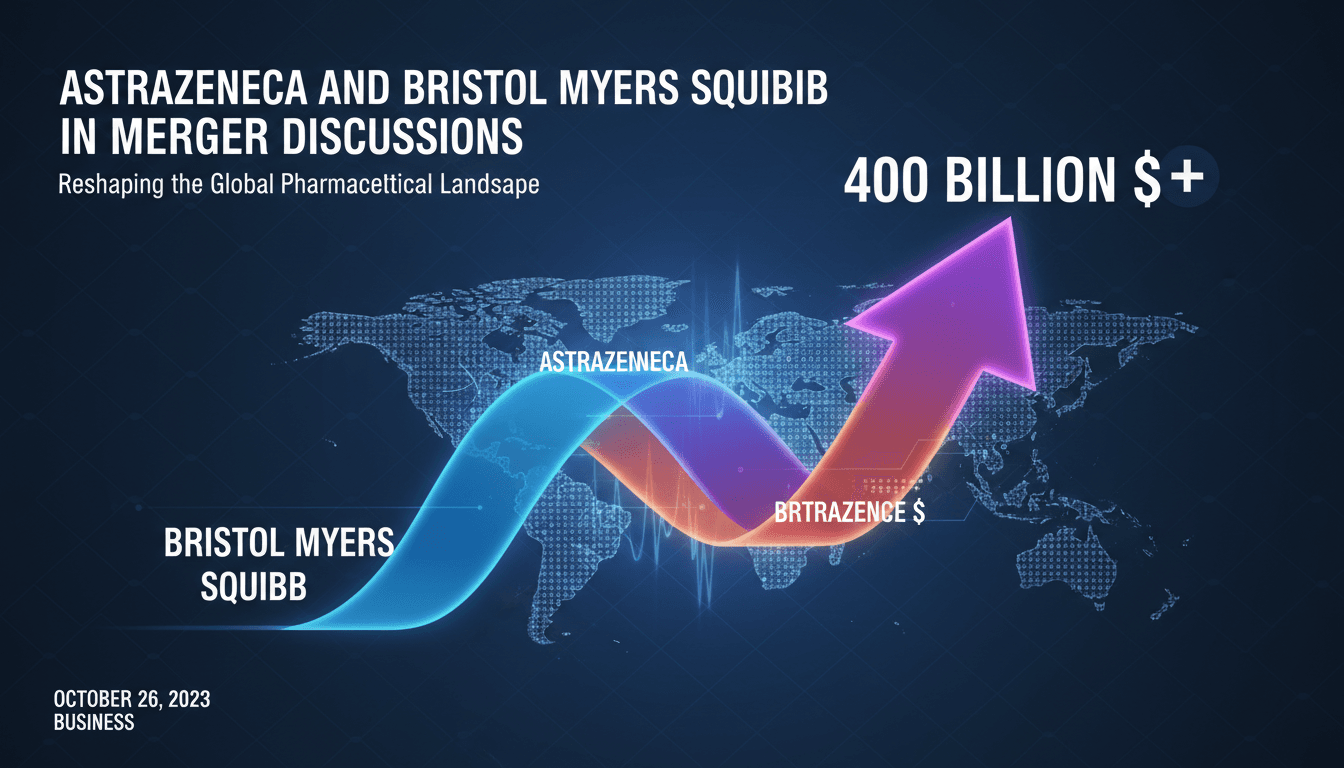 AstraZeneca and Bristol Myers Squibb merger discussions visual representation