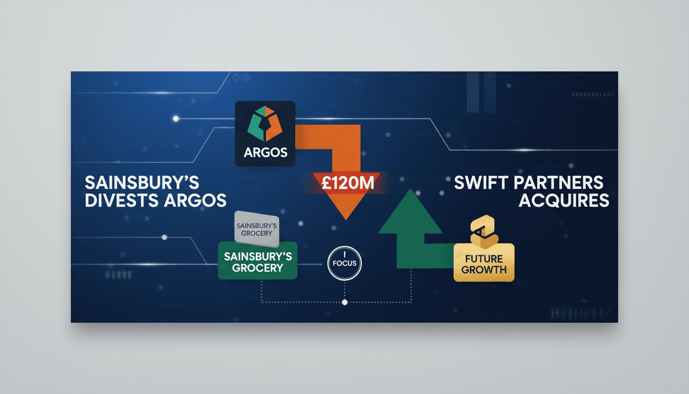 Sainsbury's logo with Argos branding in a retail setting
