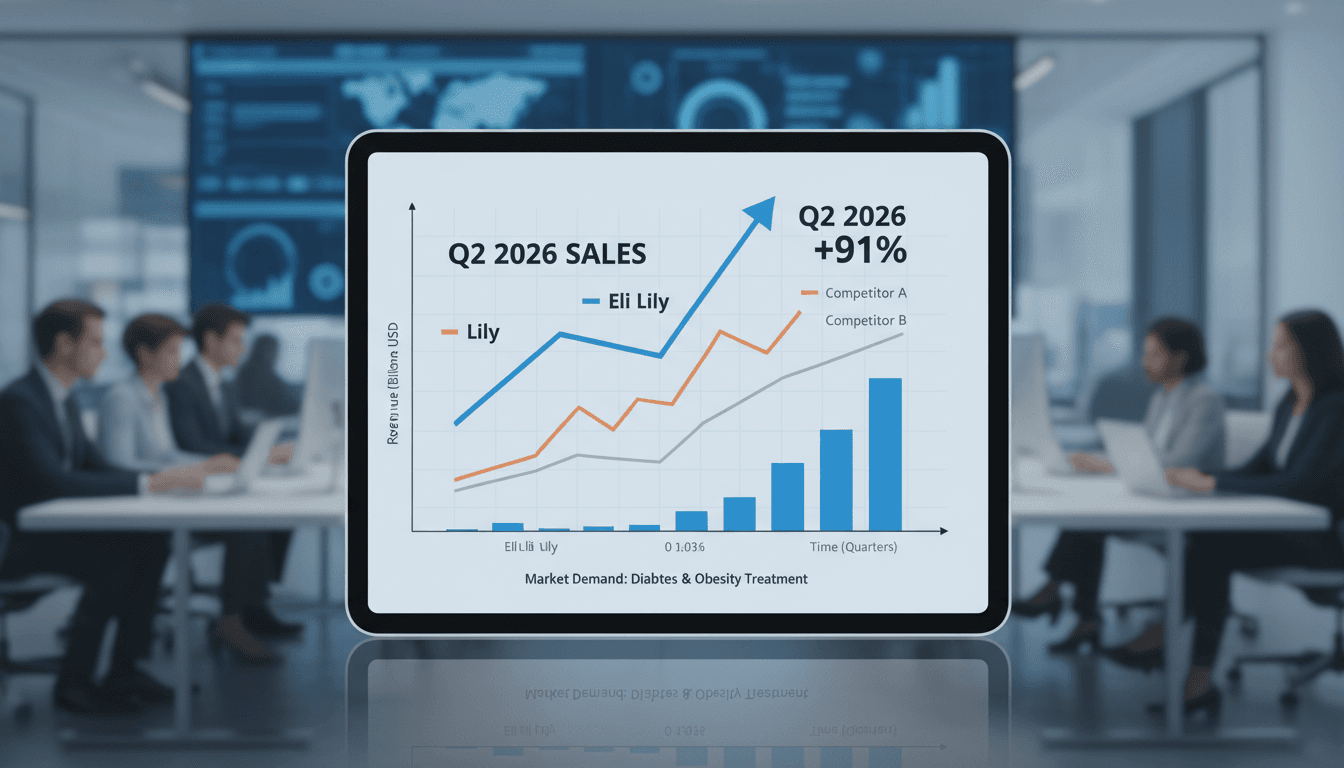 Eli Lilly's sales growth chart highlighting Mounjaro and Zepbound performance